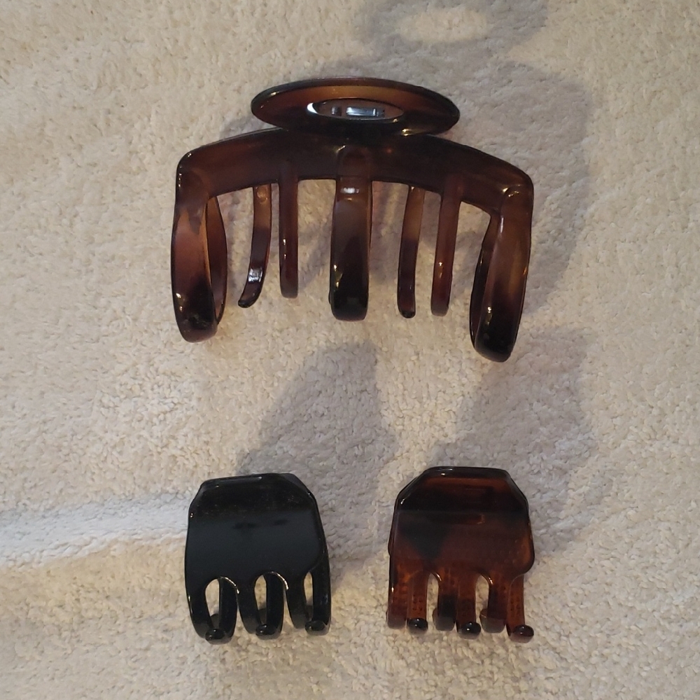 Brown and Black Hair Claw Clip Set - Women Hair Tools